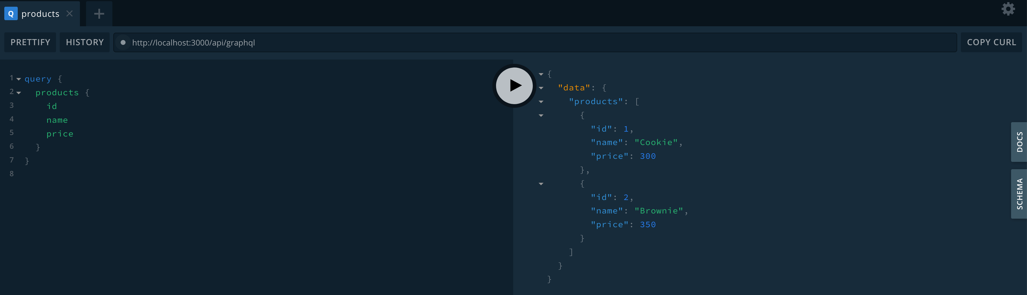 GraphQL Playground Screenshot